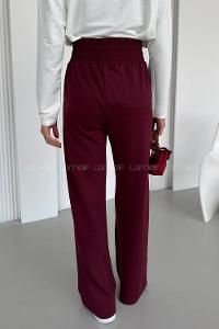 Claret Red Regular Trousers High Waist Regular Cut Bottom Tracksuit
