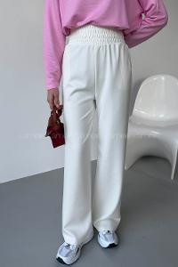 Lamelif Oysho Yüksek Bel Lastikli Eşofman Altı Ekru