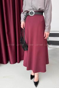 Lamelif Scuba Çan Etek Bordo