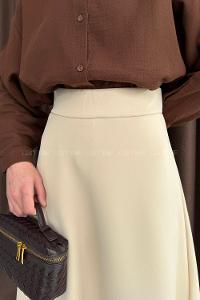 Lamelif Scuba Çan Etek Krem