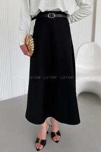 Lamelif Scuba Çan Etek Siyah