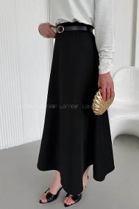 Lamelif Scuba Çan Etek Siyah