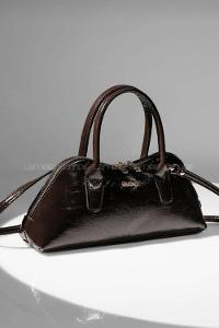 Lamelif Gold Detaylı Kadın El Ve Omuz Çantası Acı Kahve