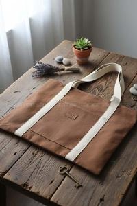 Lamelif Kadın Kanvas Büyük Boy Kol Ve Omuz Çantası Fermuarlı Taba