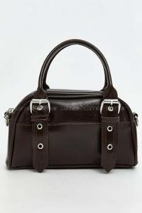 Lamelif Montanna Gümüş Detaylı Kadın El Ve Omuz Çantası Acı Kahve