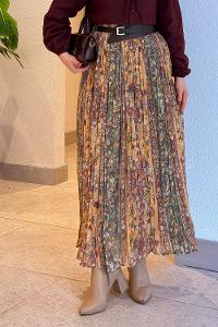 Lamelif Baskılı Etek Sarı