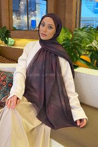 Lamelif Batik Desen Soft Şal Acı Kahve