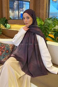 Lamelif Batik Desen Soft Şal Acı Kahve