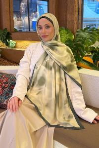 Lamelif Batik Desen Soft Şal Adaçayı