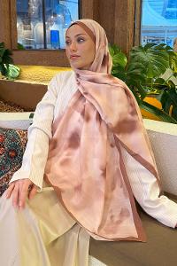 Lamelif Batik Desen Soft Şal Sütlü Kahve