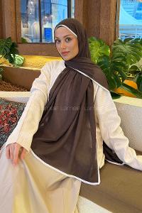 Bitter Brown Cotton Fabric Straight Shawl