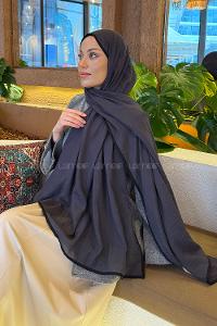 Anthracite Cotton Fabric Straight Shawl