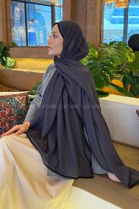 Anthracite Cotton Fabric Straight Shawl
