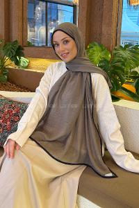 Lamelif Biyeli Müslin Şal Asker Yeşili Lacivert