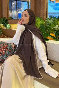 Chocolate Brown Cotton Fabric Straight Shawl