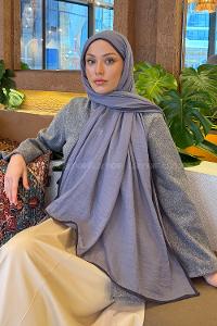 Gray Cotton Fabric Straight Shawl