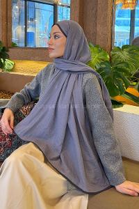 Gray Cotton Fabric Straight Shawl