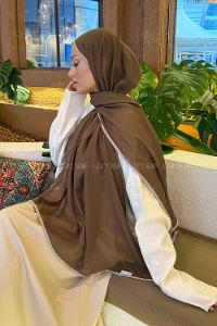 Brown Cotton Fabric Straight Shawl