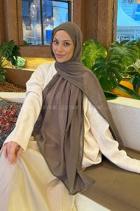 Soft Brown Cotton Fabric Straight Shawl