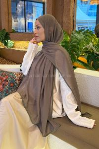 Soft Brown Cotton Fabric Straight Shawl