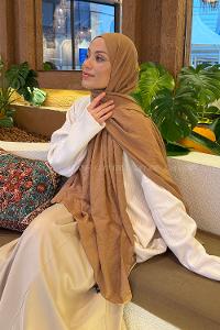 Lamelif Comfort Pamuk Şal Camel