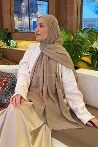 Lamelif Comfort Pamuk Şal Vizon