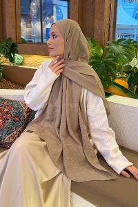 Lamelif Comfort Pamuk Şal Vizon