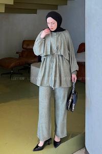 Lamelif Batik Desen Takım Haki