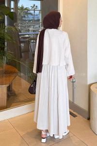 Lamelif Pileli Bağlama Detaylı Takım Taş Rengi