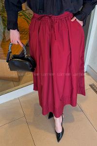 Lamelif Poplin Kumaş Tesettür Etek Bordo