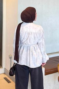 Stone Shirt Collar Long Arm Viscose Fabric Shirt