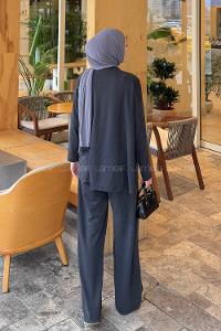 Lamelif Bağcıklı İkili Takım Antrasit