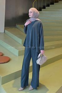 Lamelif Bağcıklı İkili Takım Petrol Yeşili