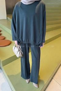 Lamelif Bağcıklı İkili Takım Petrol Yeşili