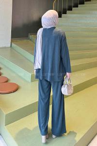 Lamelif Bağcıklı İkili Takım Petrol Yeşili