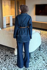Denim Blue Jacket Collar Long Arm Denim Jacket