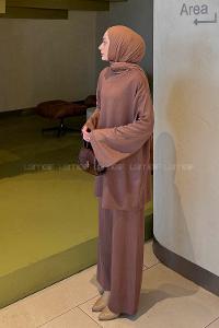 Lamelif Oysho Pantolonlu Takım Kahverengi