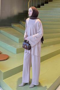 Lamelif Oysho Pantolonlu Takım Karamel