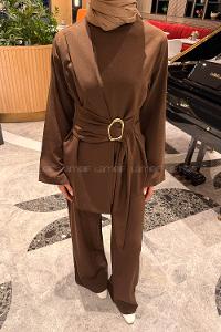 Lamelif Toka Detaylı Takım Acı Kahve