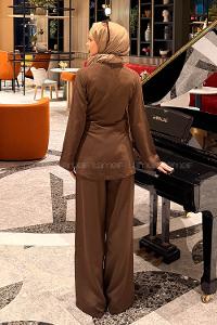 Lamelif Toka Detaylı Takım Acı Kahve