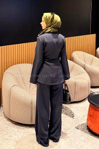 Lamelif Toka Detaylı Takım Lacivert