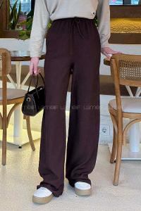 Bitter Brown Cotton Fabric High Waist Comfortable Pants