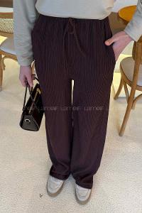 Bitter Brown Cotton Fabric High Waist Comfortable Pants