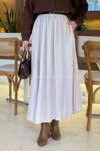 Cream Tensel Unprinted Skirt Skirt
