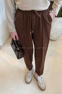 Bitter Brown Regular Trousers High Waist Regular Cut Bottom Tracksuit