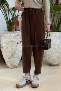 Bitter Brown Regular Trousers High Waist Regular Cut Bottom Tracksuit