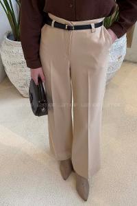 Stone Crepe Fabric High Waist Material Pants