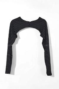 Lamelif  Çizgili Uzun Kol İçlik Siyah