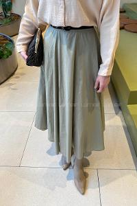 Lamelif Astarlı Kloş Etek Çağla Yeşili