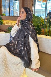 Lamelif Ceylan Desen Soft Şal Antrasit